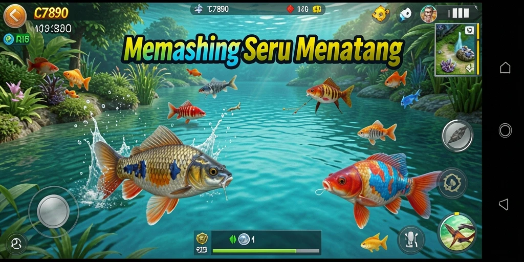Screenshot utama C7890 menampilkan gameplay memancing yang seru dan realistis.