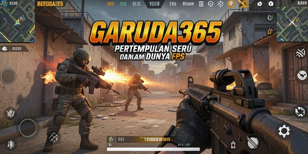 Tampilan gameplay GARUDA365 menampilkan pertempuran FPS yang intens.