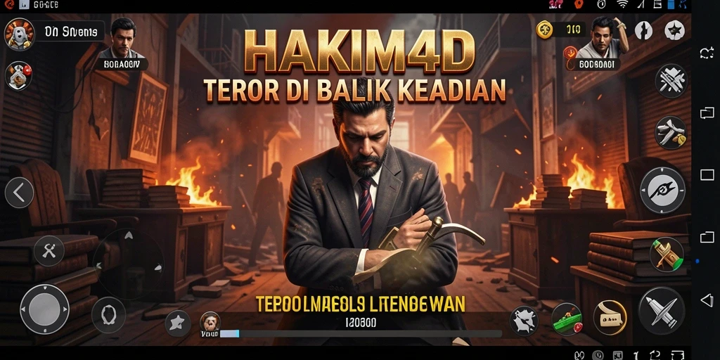 Screenshot menampilkan suasana mencekam dalam gameplay HAKIM4D.