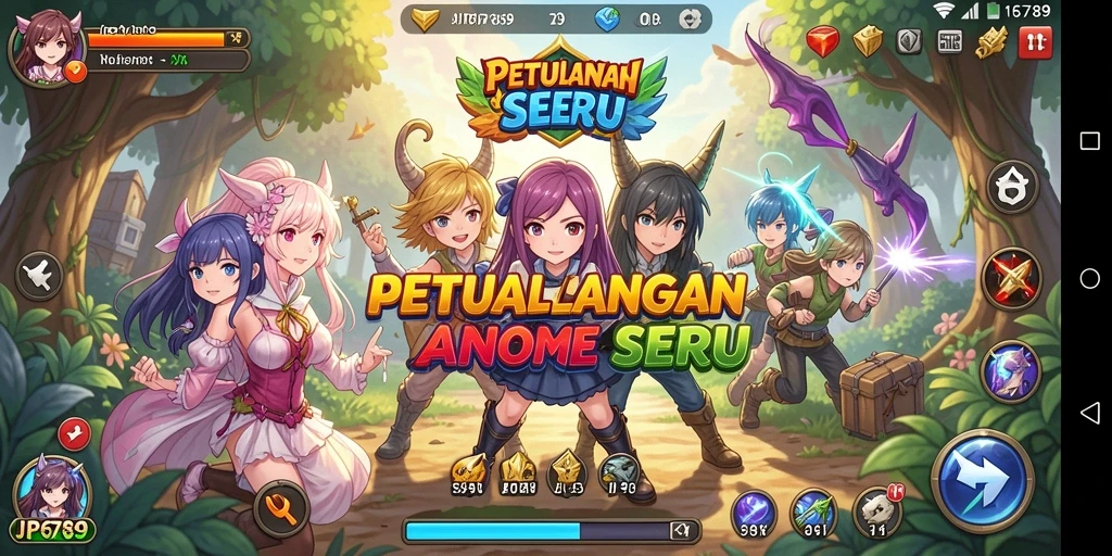 Screenshot gameplay JP6789 menampilkan karakter Anime dalam aksi.