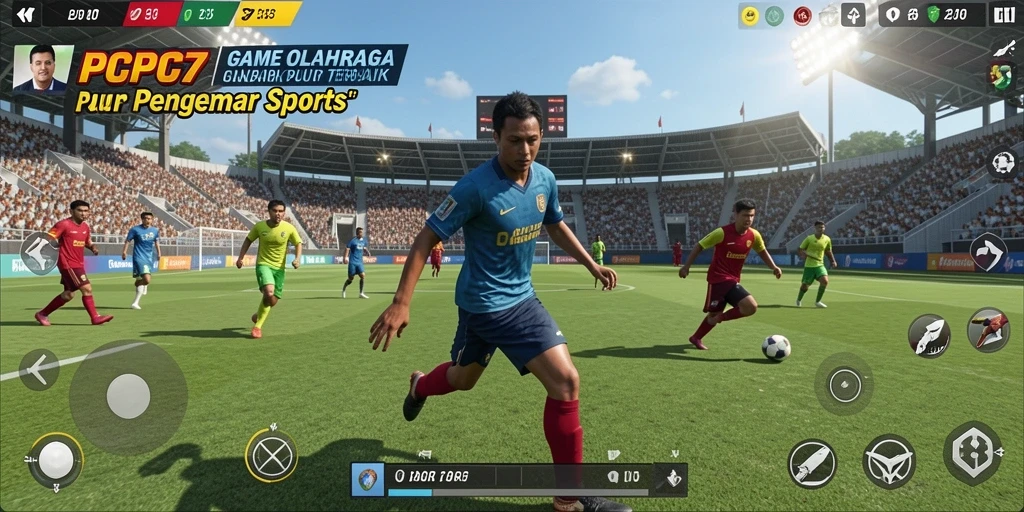 Screenshot PCPC7 menampilkan pertandingan olahraga yang seru dan grafis memukau.