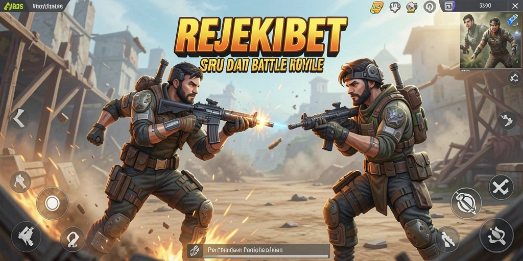 Gameplay seru REJEKIBET dalam pertempuran Battle Royale.