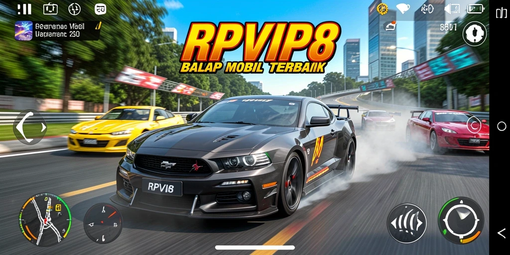 Tampilan gameplay menyenangkan dalam RPVIP8 yang penuh aksi balap.