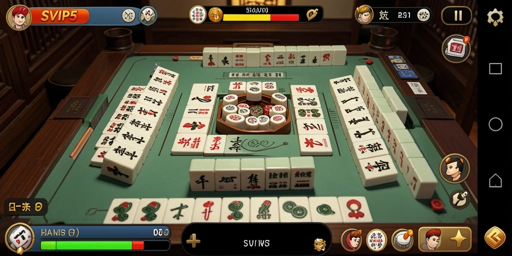 Screenshot gameplay SVIP5 memperlihatkan keseruan bermain Mahjong.