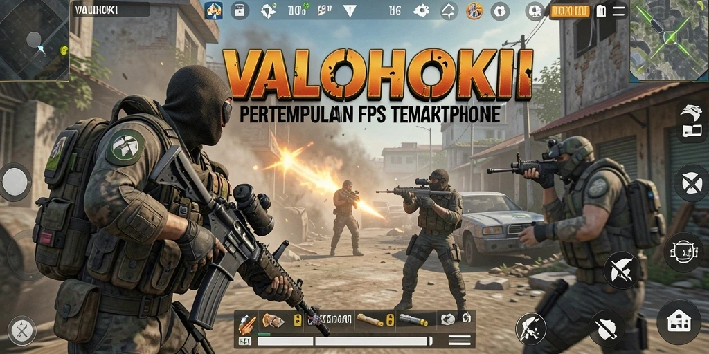 Tangkapan layar gameplay VALOHOKI dengan aksi tembak-menembak yang menegangkan.